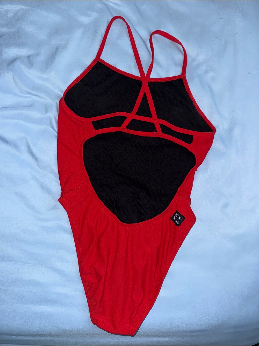 Red & Black One-Piece Strappy Swimsuit